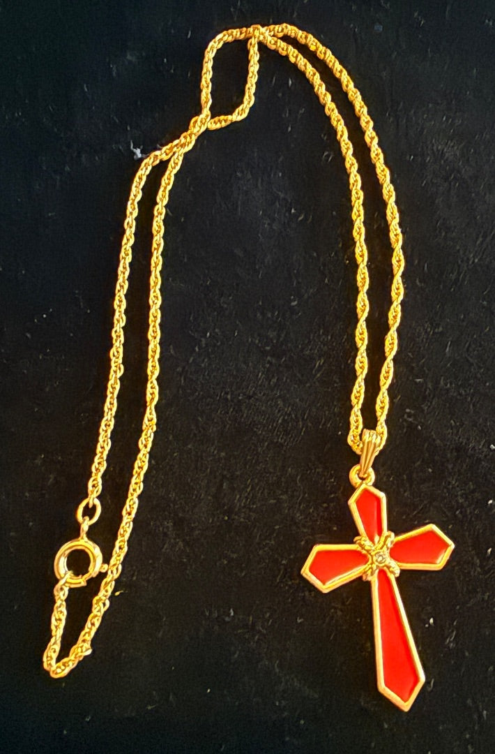 Red Enamel CrossNecklace