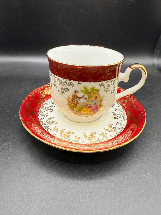 German Bavaria Handarbelt teacup and saucer