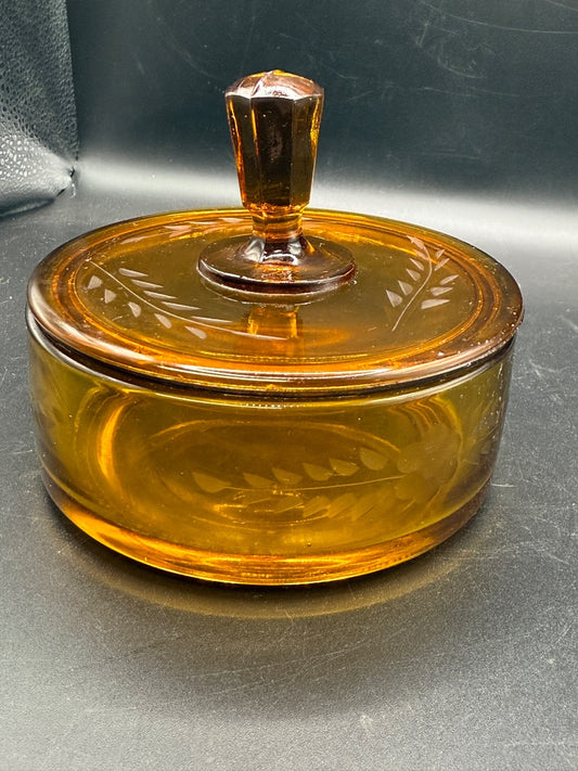 Martinsville Amber Powder Jar