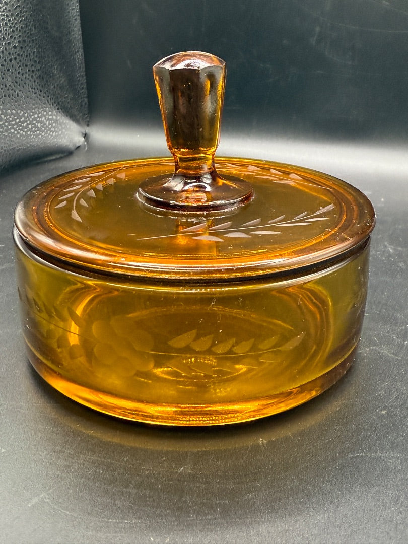 Martinsville Amber Powder Jar