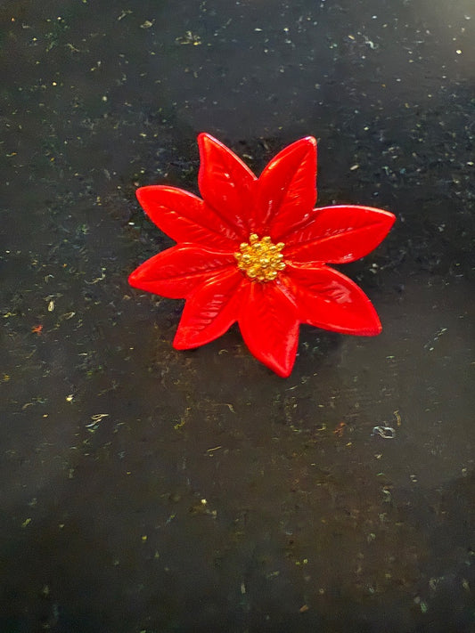 Poinsettia Pin Brooch Avon Christmas Pin