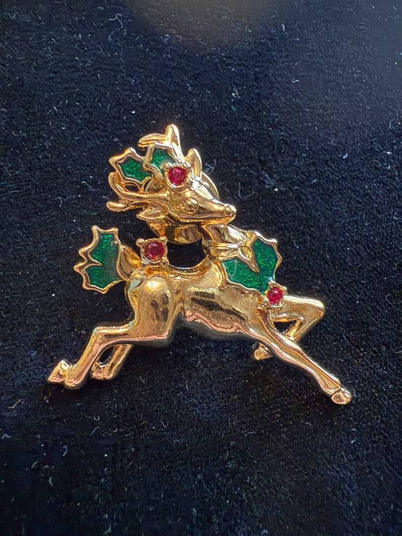 Avon Reindeer Pin Brooch  Christmas