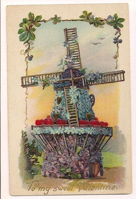  Windmill covered in violets and forget my nots Flowers To My Sweet Valentine