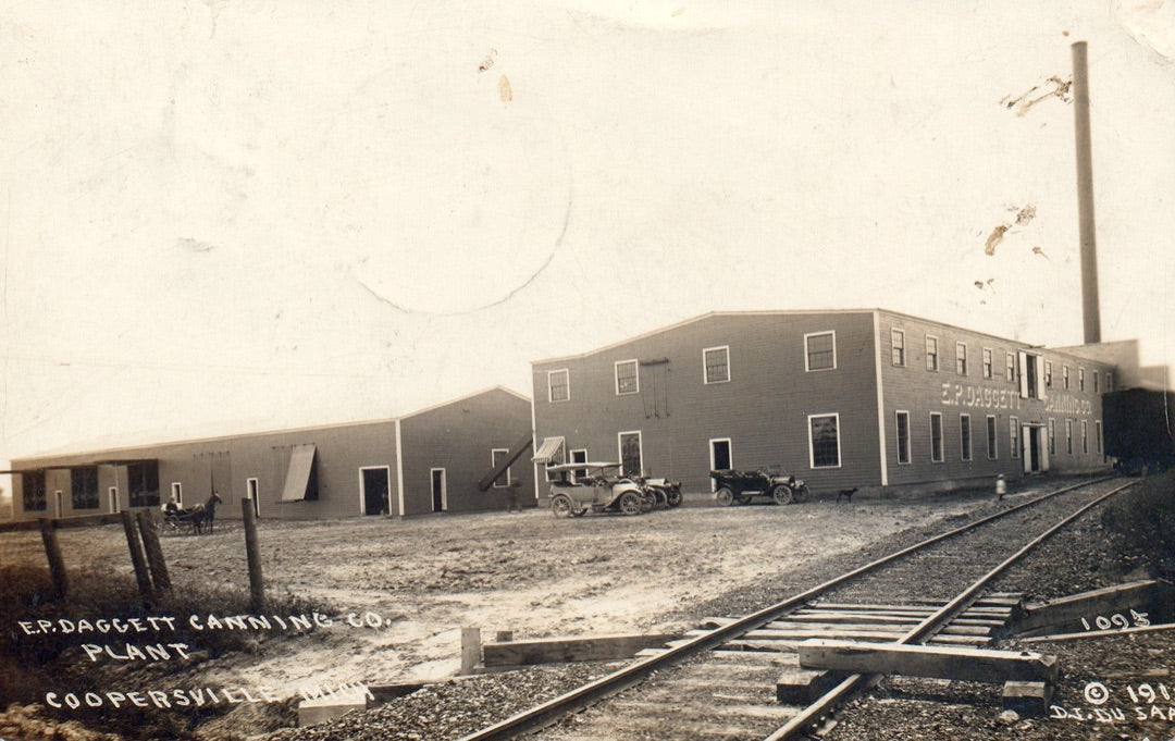 Real Photo EP Daggett Canning Co in Coopersville MI Michigan Postcard