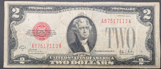 1928 B $2 Red Seal Key Date!