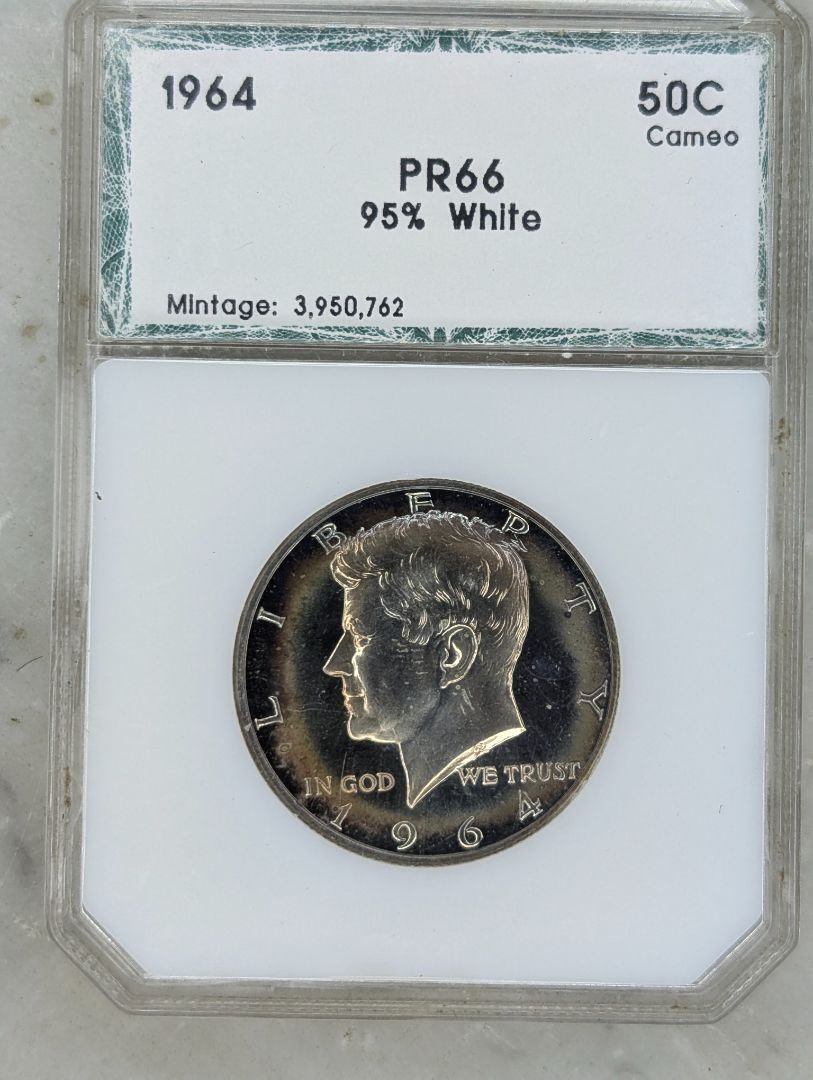 1964 Proof CAM TonedKennedy Half Dollar