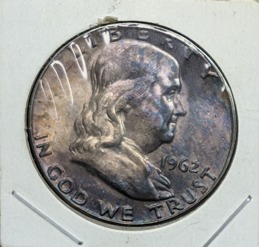 1962-P Toned Uncirculated Franklin Half Dollar