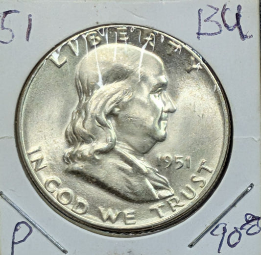 1951-P Uncirculated Franklin Half Dollar