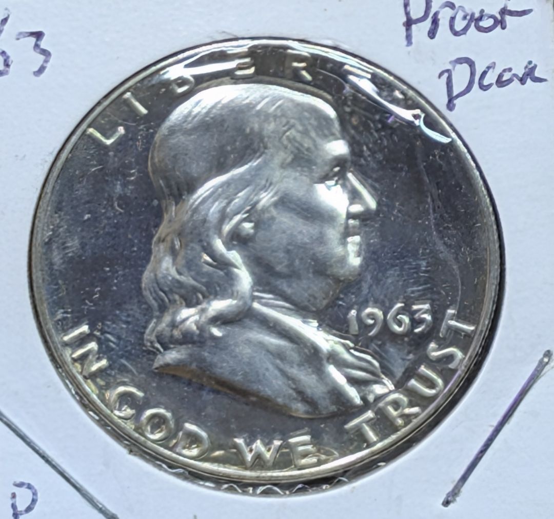 1963 Proof Deep Cameo Uncirculated Franklin Half Dollar