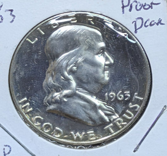 1963 Proof Deep Cameo Uncirculated Franklin Half Dollar