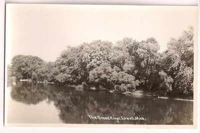 Real Photo The Grand River Lowell MI Michigan Mich  Postcard