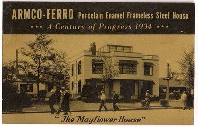 Armco Ferro Porcelain Enamel Framless Steel House Middletown OH Ohio Advertising