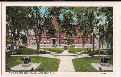 View in Broad Street Park Claremont NH New Hampshire  Postcard
