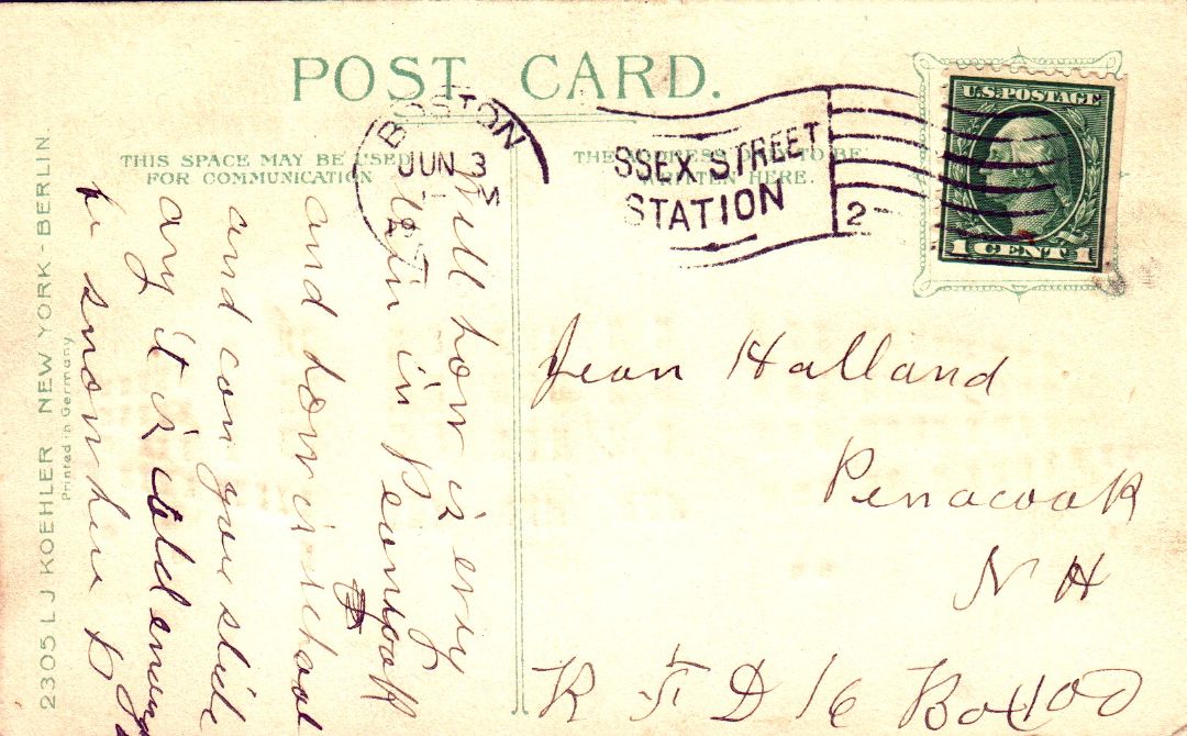 South Station, Boston Massachusetts HTL Hold to the Light postcard