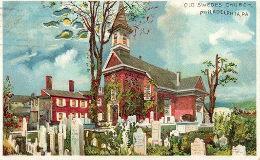 Old Swedes Church, Philadelphia, Pennsylvania HTL Hold to the Light postcard