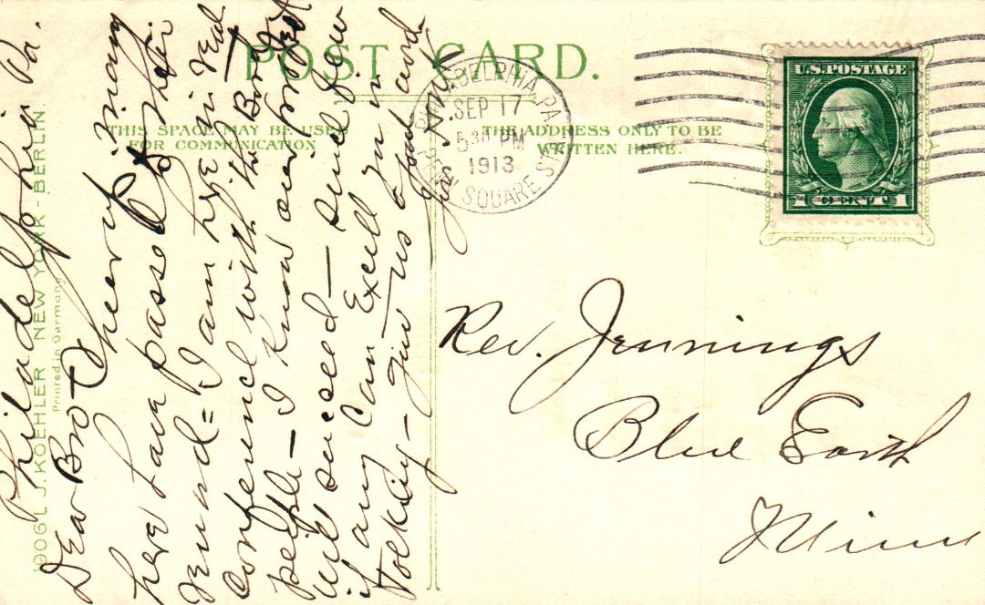 Old Swedes Church, Philadelphia, Pennsylvania HTL Hold to the Light postcard