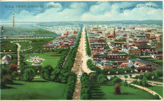 View From DOme Of Capitol Washington D.C. HTL Hold to the Light postcard