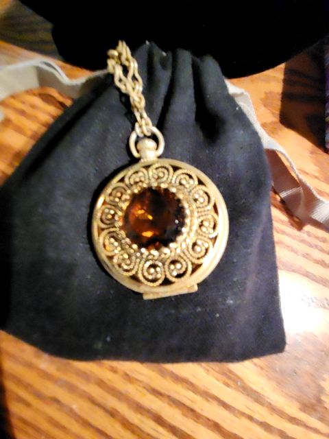 Amethyst locket necklace