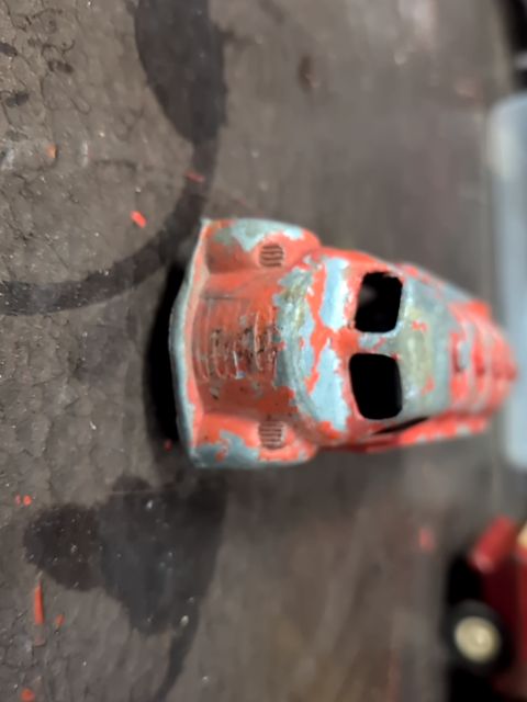 Vintage red fire truck as is