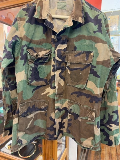Vintage Camo Military Jacket, Large