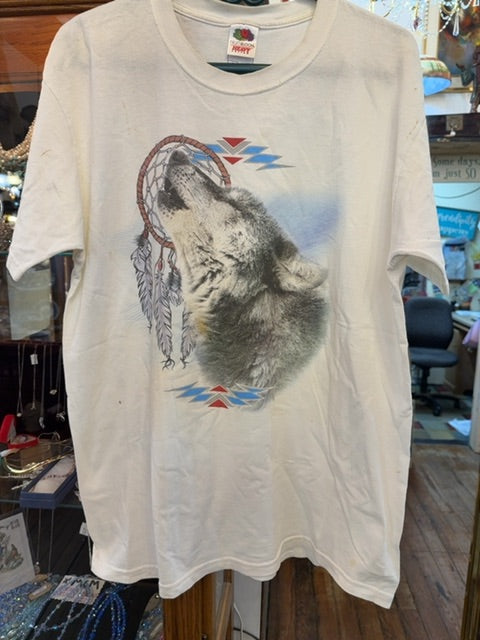 Vintage 90s Wolf Shirt, Large