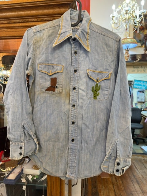 Vintage 70s Western Shirt, Small