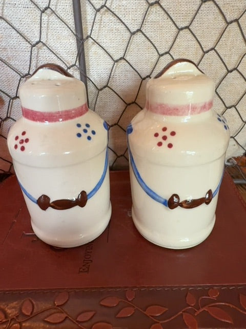 Milk Can Set of Shawnee Salt & Pepper Shakers, 3"