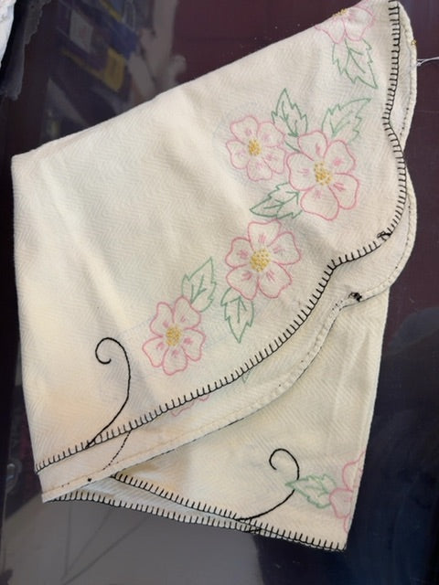 Vintage embroidered table setting