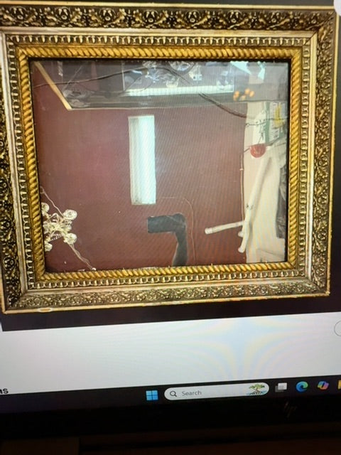 Antique Oak Wood  Oak Leaf Acorn Design 27 X 23 Civil War Era Frame