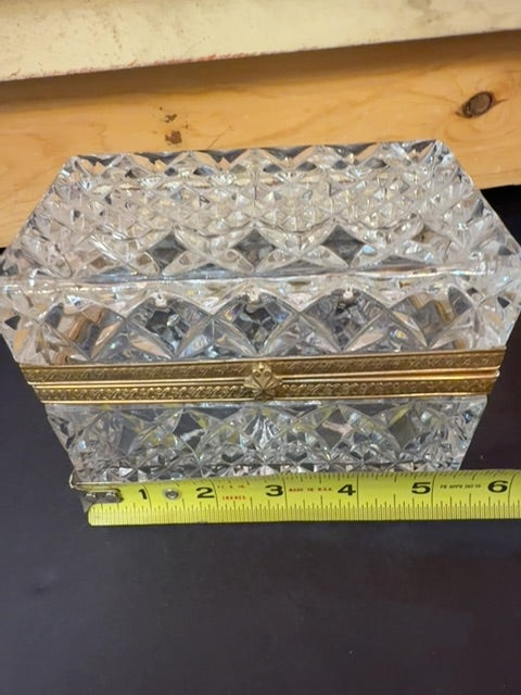 French Cut Crystal Dresser Table Jewelry Box