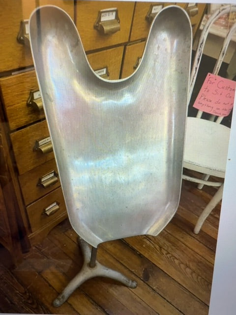 ANTIQUE Vintage Shampoo SHAVING STAND NECK TRAY INDUSTRIAL MEDICAL Cast Aluminum