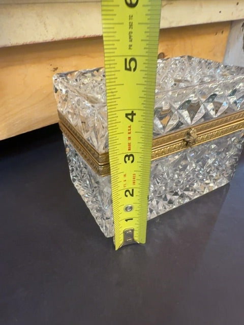 French Cut Crystal Dresser Table Jewelry Box