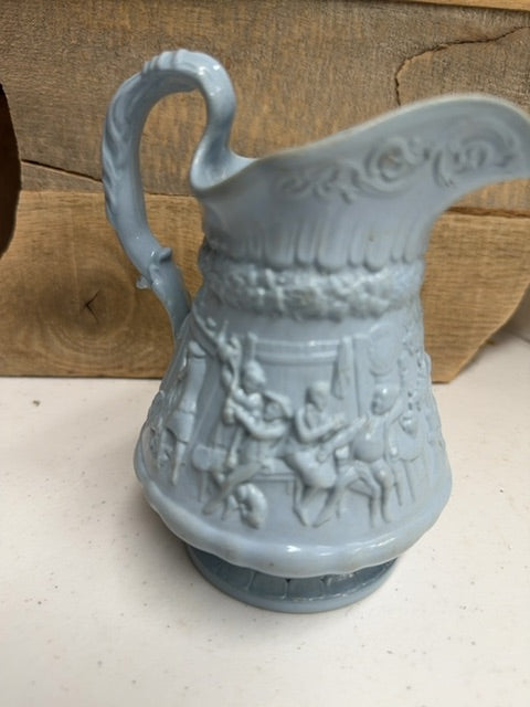 Blue staffordshire pitcher