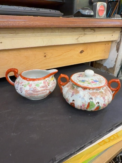 porcelain cream & sugar