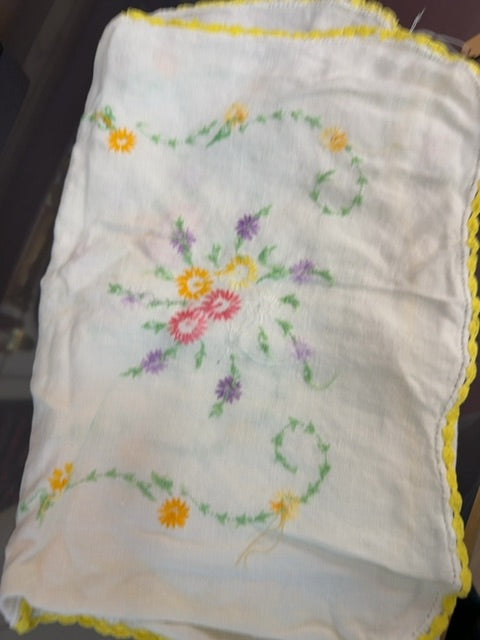Vintage embroidered table setting