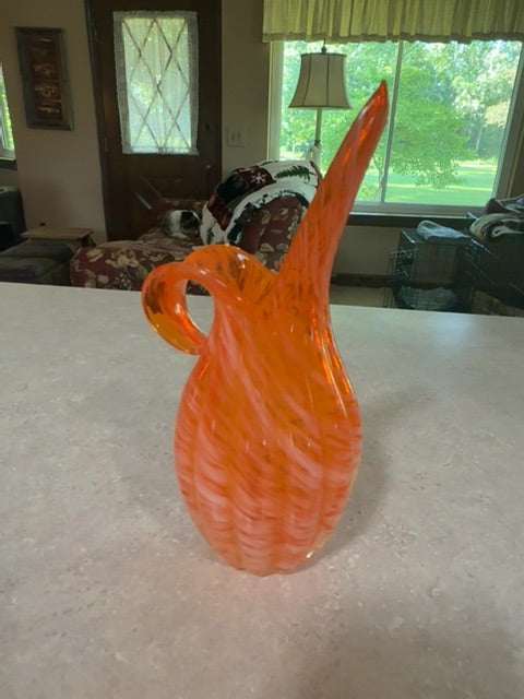 HB tangerine swirl vase/pitcher