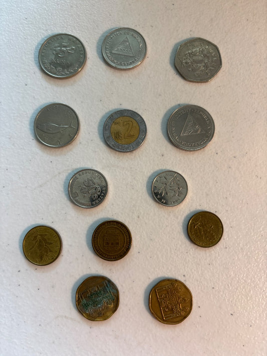 13 Foreign Coins Mixture