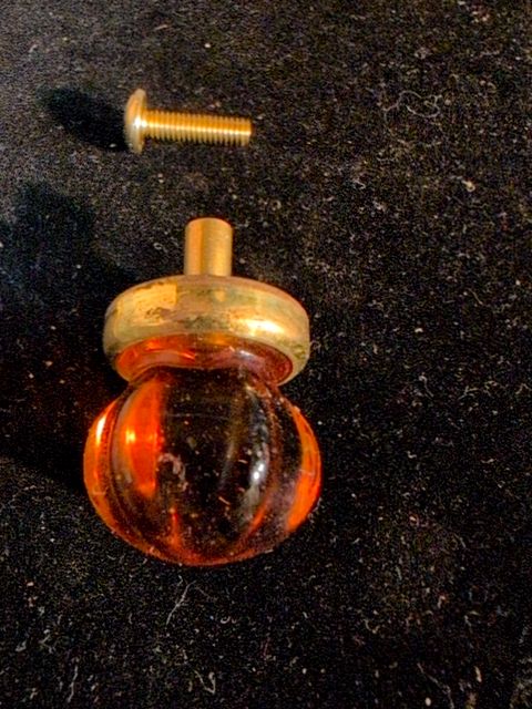 Amber Glass Furniture Knob