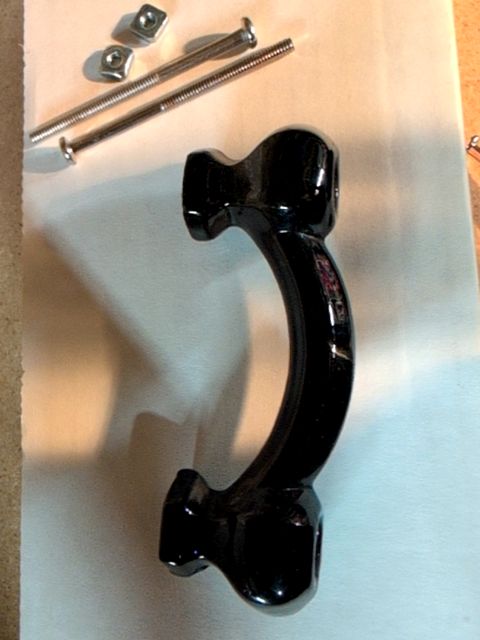 New Black Glass Drawer Pull, 4-1/4" L x 1-1/8" h x 1-3/8" depth, 3" on center