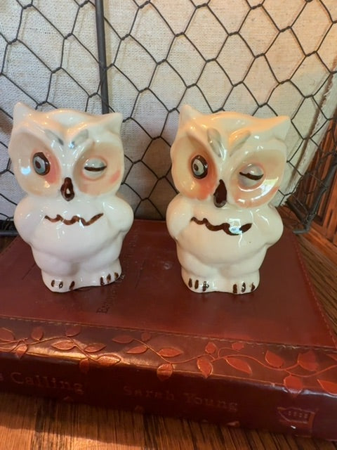 Shawnee Pair Owl Shawnee Salt & Pepper 3" Shakers