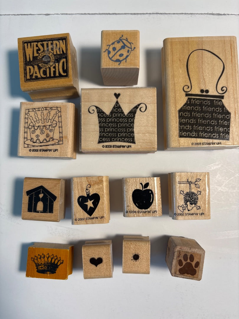 Lot of 13 Rubber Stamps Variety