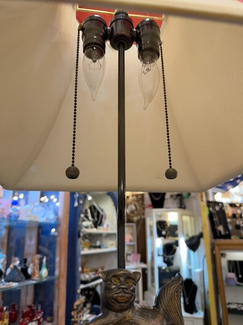 1960s Marbro Censer Lamp with ornate Foo Dogs and Elephant Handles.