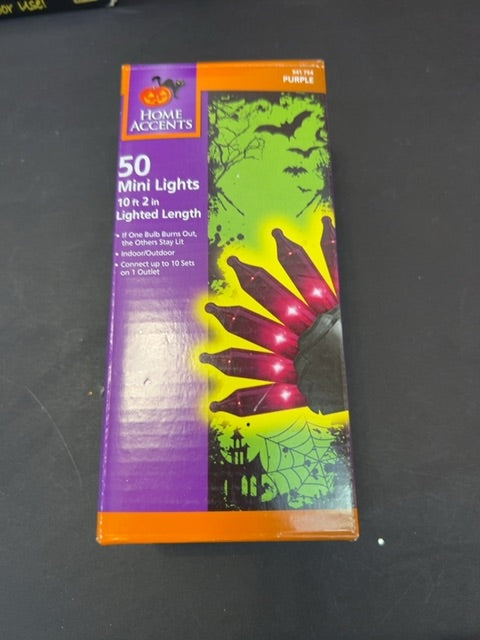50 mini purple lights 10 ft 2 in