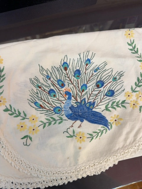 Vintage hand painted table setting
