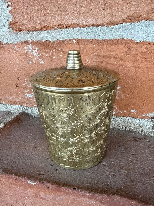 Vintage Brass cup/trinket with lif