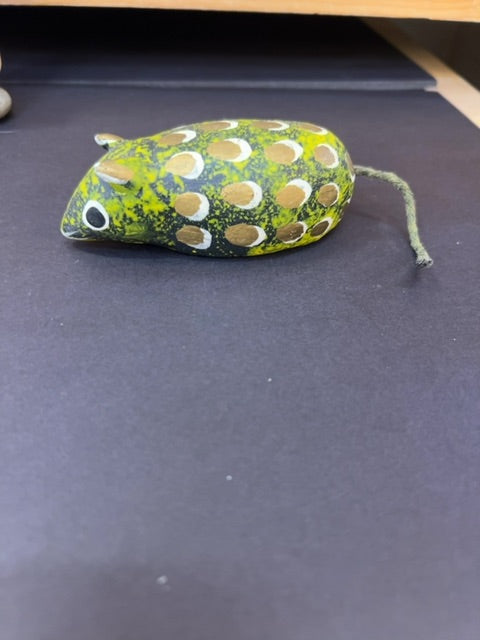 Hand made Green mouse with spots