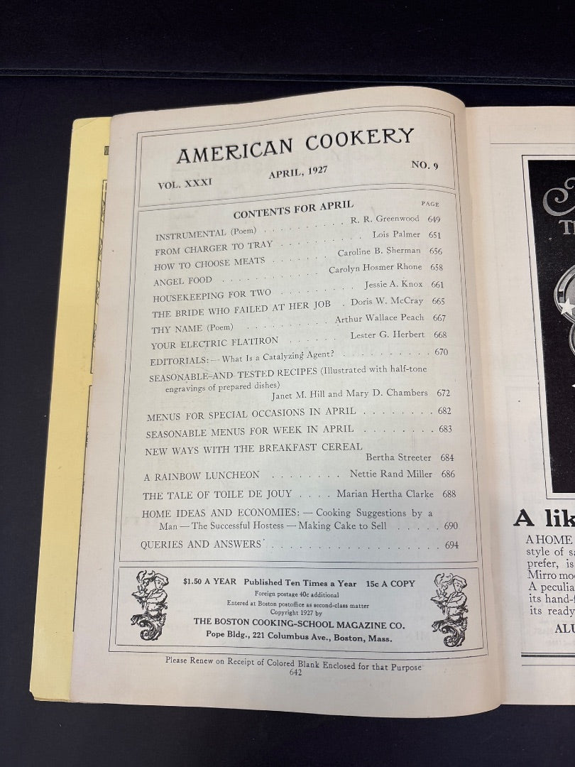 American Cookery - Boston Cooking 4/1927