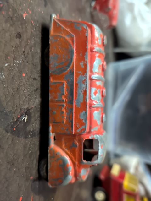 Vintage red fire truck as is