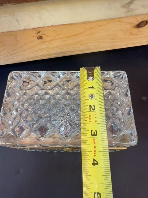 French Cut Crystal Dresser Table Jewelry Box