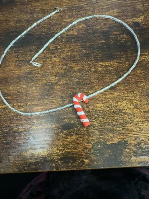 Vtg Avon Candy Cane Necklace